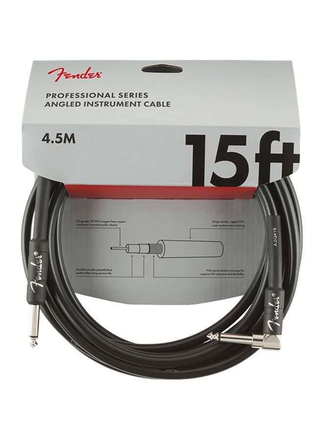 Fender Professional Düz/L Uç 4.5 Metre Siyah Enstrüman Kablo