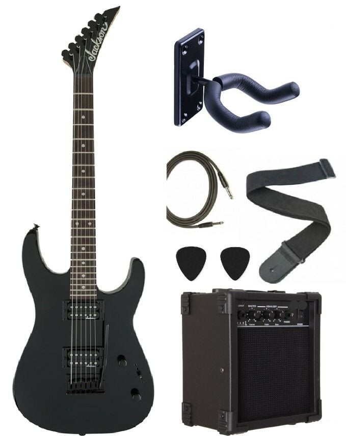 JACKSON JS11 DİNKY 2-POİNT BLACK ELEKTRO GİTAR SET