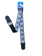 Chicago Desenli siyah Beyaz Gita Askısı