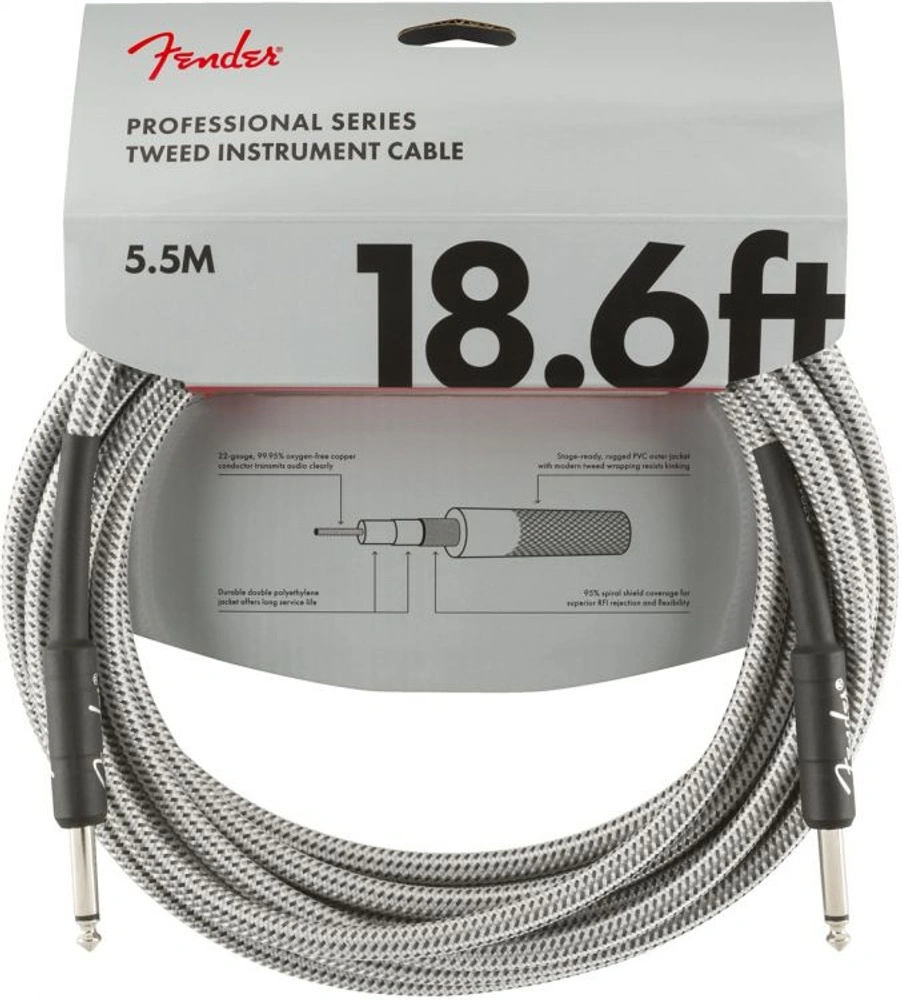 Fender Professional 5.5 Metre Gri Enstrüman Kablosu