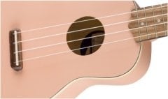 Fender Venice Soprano Ceviz Klavye Shell Pink Ukulele