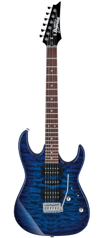 IBANEZ GRX70QA-TBB Transparent Blue Burst Elektro Gitar