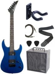 Jackson JS11 Dinky 2-Point Tremolo Amaranth Klavye Metallic Blue Elektro Gitar Set
