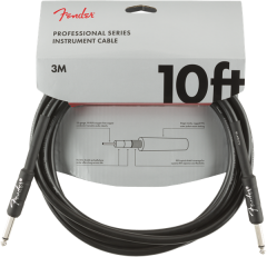 Fender Professional Düz/Düz 3 Metre Siyah Enstrüman Kablo