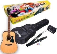 IBANEZ V50NJP-NT V Serisi JAM Paket Natural Akustik Gitar Seti Akort Cihazı & Gigbag ve Aksesuarlar Dahil