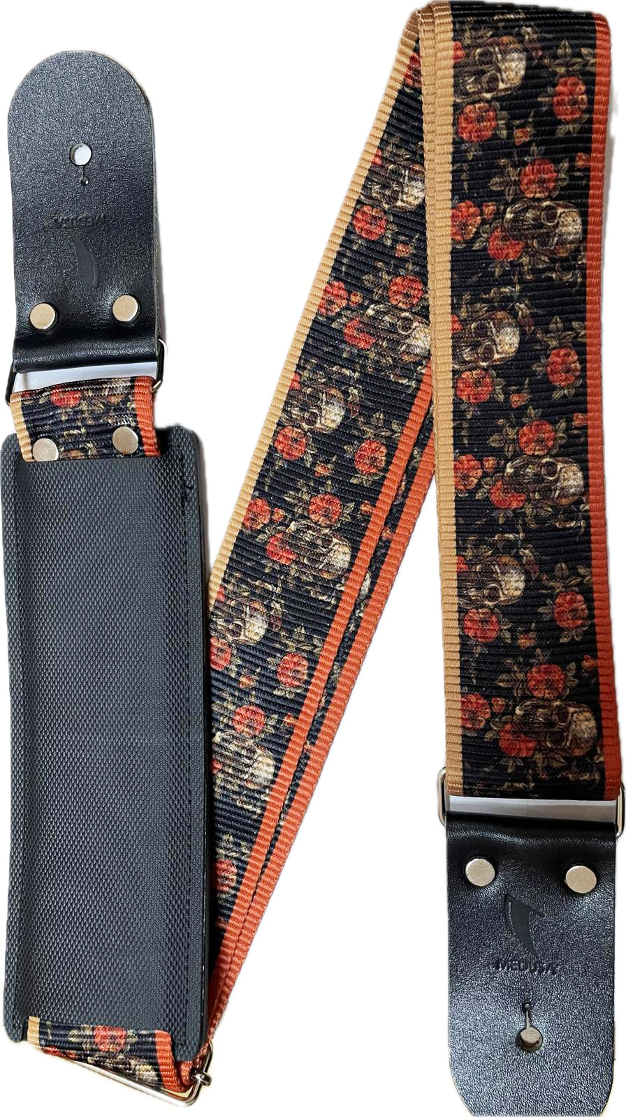 Medusa Vintage Omuz Korumalı Rose Ayarlanabilir Deri Uçlu Gitar Askısı