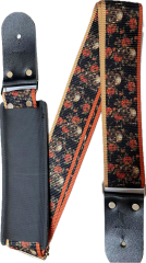 Medusa Vintage Omuz Korumalı Rose Ayarlanabilir Deri Uçlu Gitar Askısı