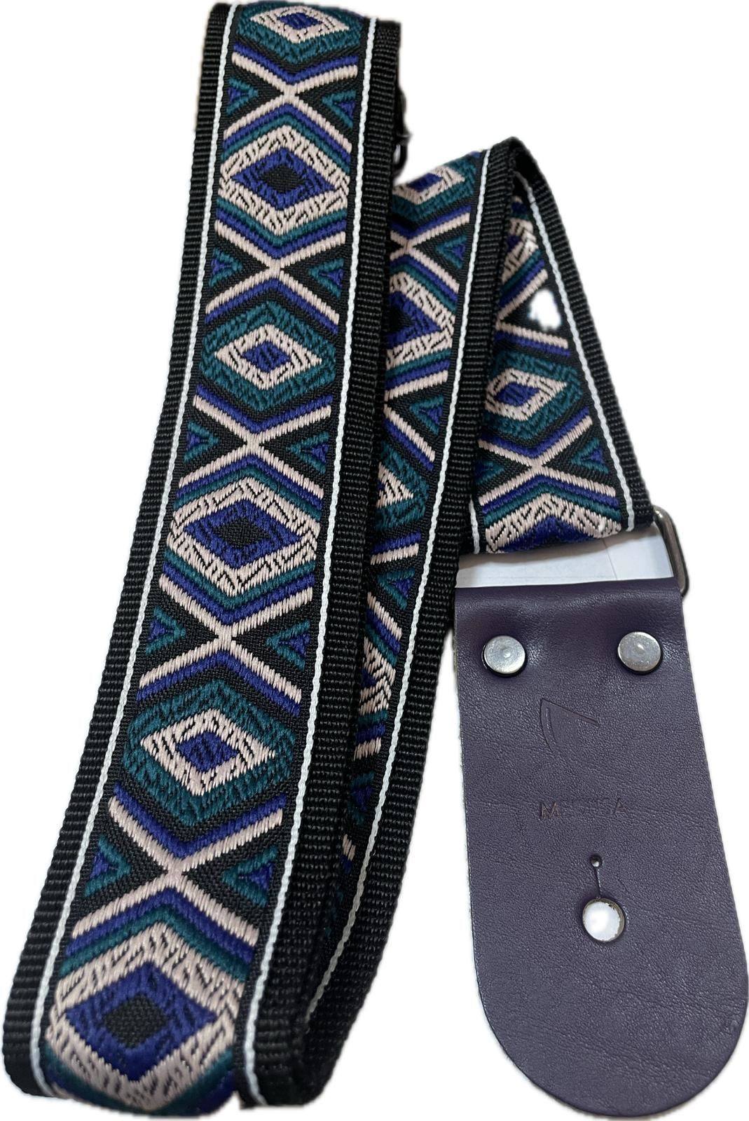 Medusa Geometric Night  Ayarlanabilir Deri Uçlu Gitar Askısı