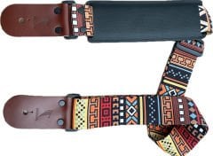 Medusa Savanna Kahve Deri Uçlu Omuz Korumalı Bass ve  Gitar Askısı