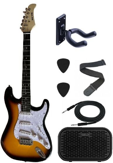 Rock Viper Venom20-BSB SSS Sunburst Elektro Gitar Seti