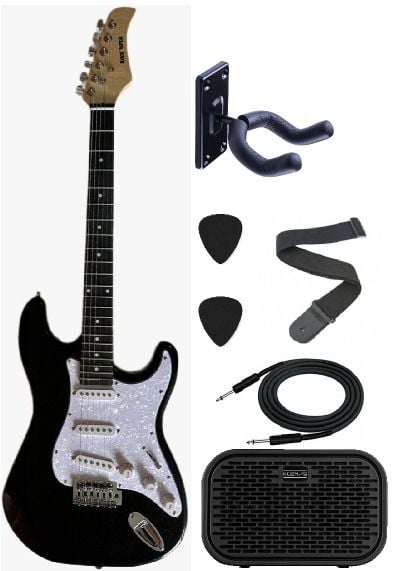 Rock Viper Venom20-BK SSS Siyah Elektro Gitar Seti