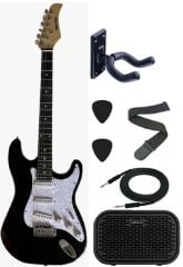 Rock Viper Venom20-BK SSS Siyah Elektro Gitar Seti