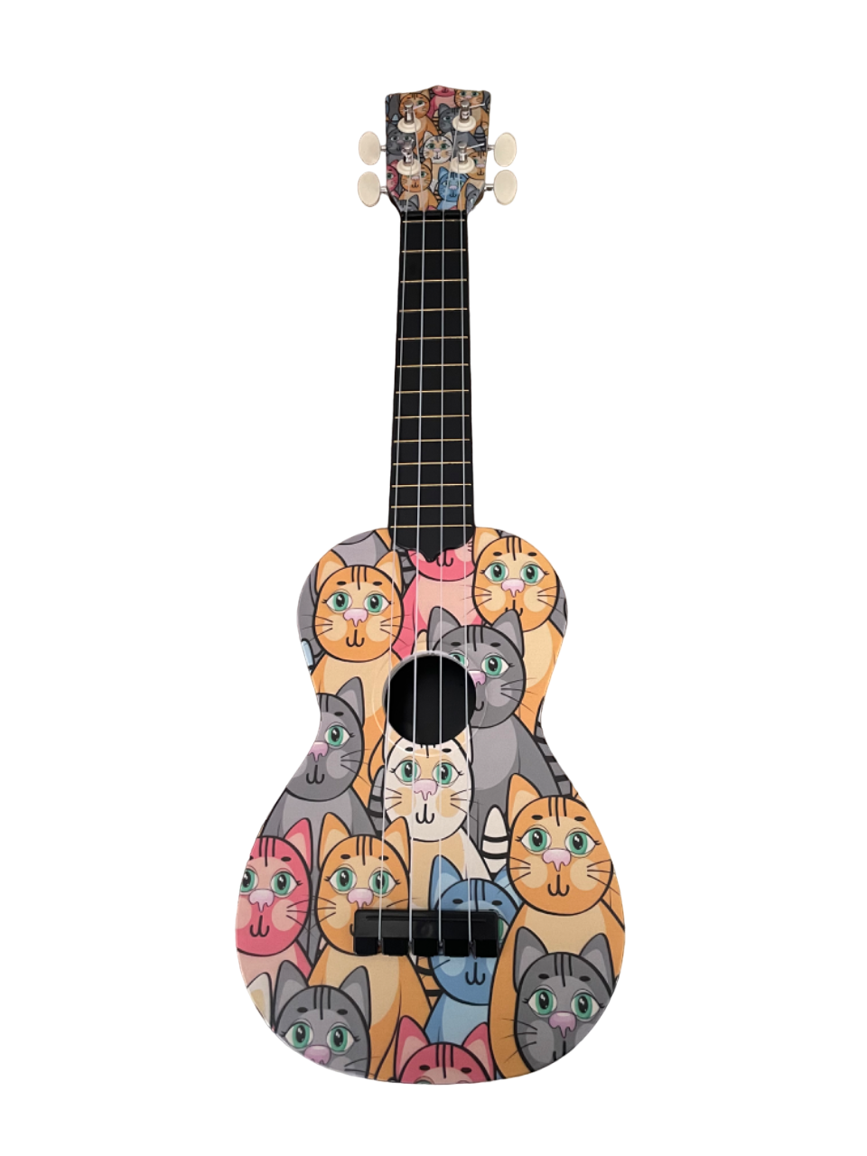 Hawiian Soprano Kedi Desenli Komposit Ukulele