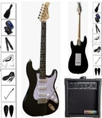 Rock Viper Venom20-BLK SSS Siyah Elektro Gitar Seti 2