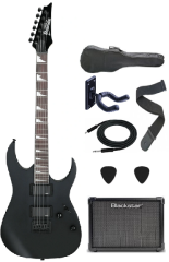 IBANEZ GRG121DX BKF GIO Serisi Siyah Flat Elektro Gitar Set