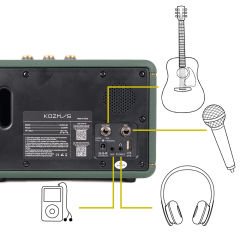 KOZMOS Aura-30 Uygulama ile Kontrol Edilebilen Akustik Enstrüman Amfisi ve Bluetooth Hoparlör