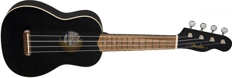 Fender Venice Soprano Ceviz Klavye Siyah Ukulele