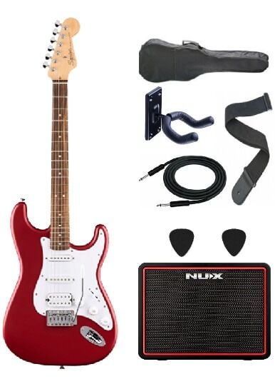 Squier Debut Stratocaster HSS Dakota Red Elektro Gitar Seti – NUX Mighty Lite BT MKII Amfili