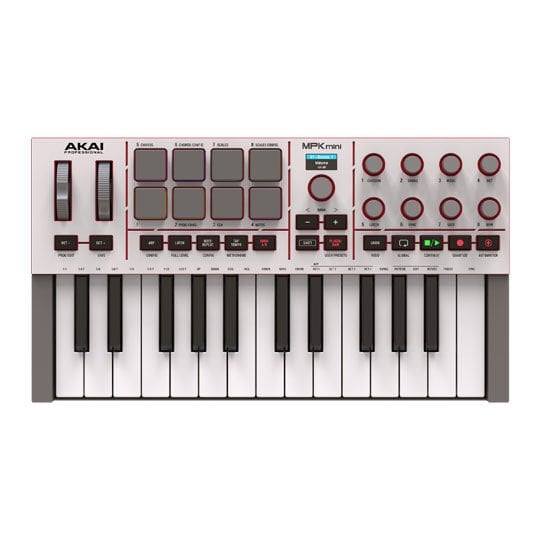 AKAI MPKMINI 4 Beyaz Müzik Prodüksiyonu 25 Mini Tuş MIDI Klavye