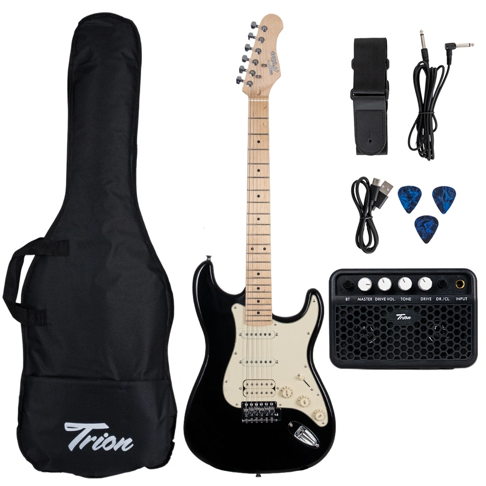 Trion TGP-112-BK Aksesuar ve Amfi Dahil Siyah Elektro Gitar Seti