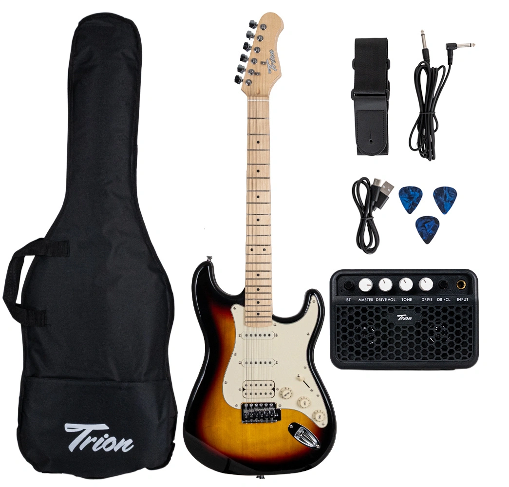 Trion TGP-112-SB Aksesuar ve Amfi Dahil Sunburst Elektro Gitar Seti
