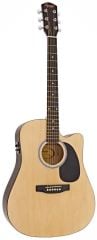 Squier SA-105CE Dreadnought Cutaway Natural Elektro Akustik Gitar