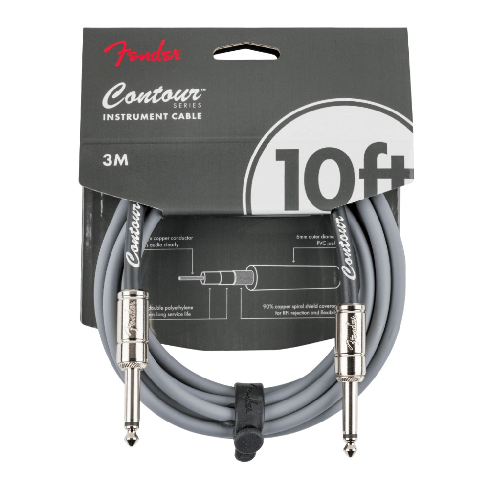 FENDER Contour Serisi 3m Inca Silver Enstrüman Kablosu