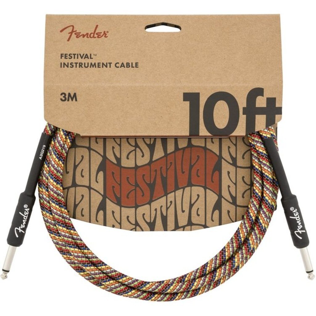 Fender 10' Festival Pure Hemp Rainbow Enstrüman Kablosu