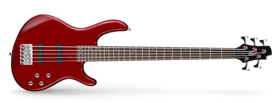 CORT AB5PLUSTR AKTİF 5 TELLİ TRANS KIRMIZI BASS GİTAR