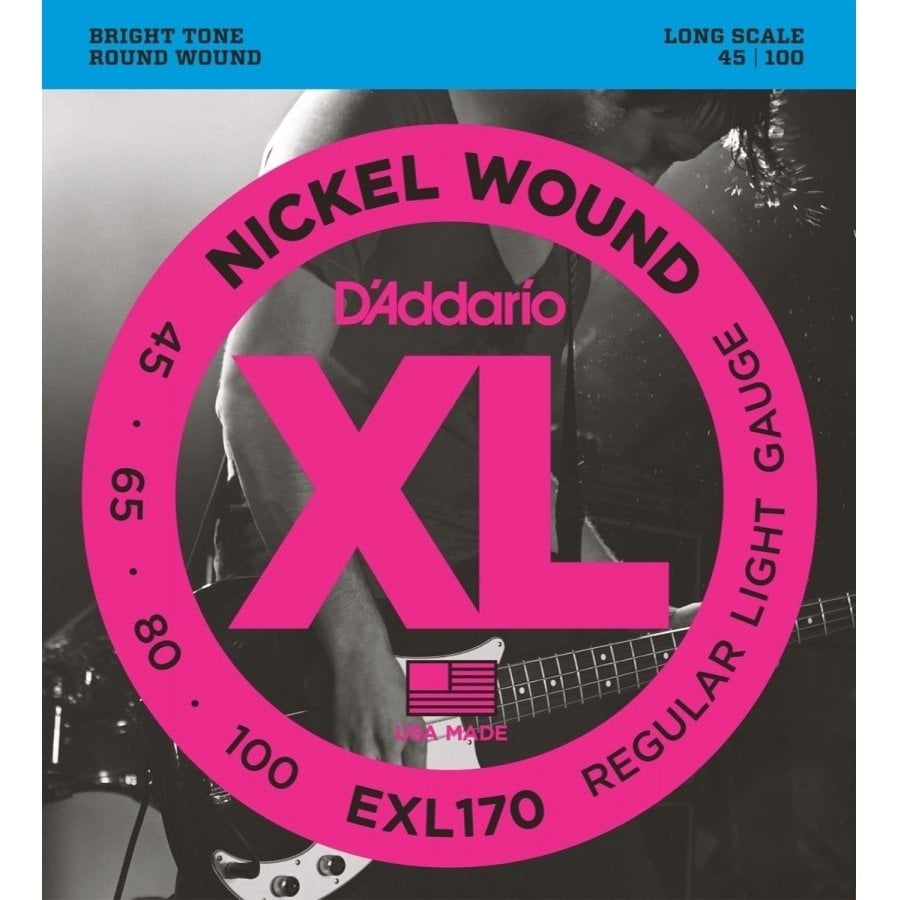 D'addario Exl170 Nickel Wound Bass. Light. 45-100. Long Scale 045