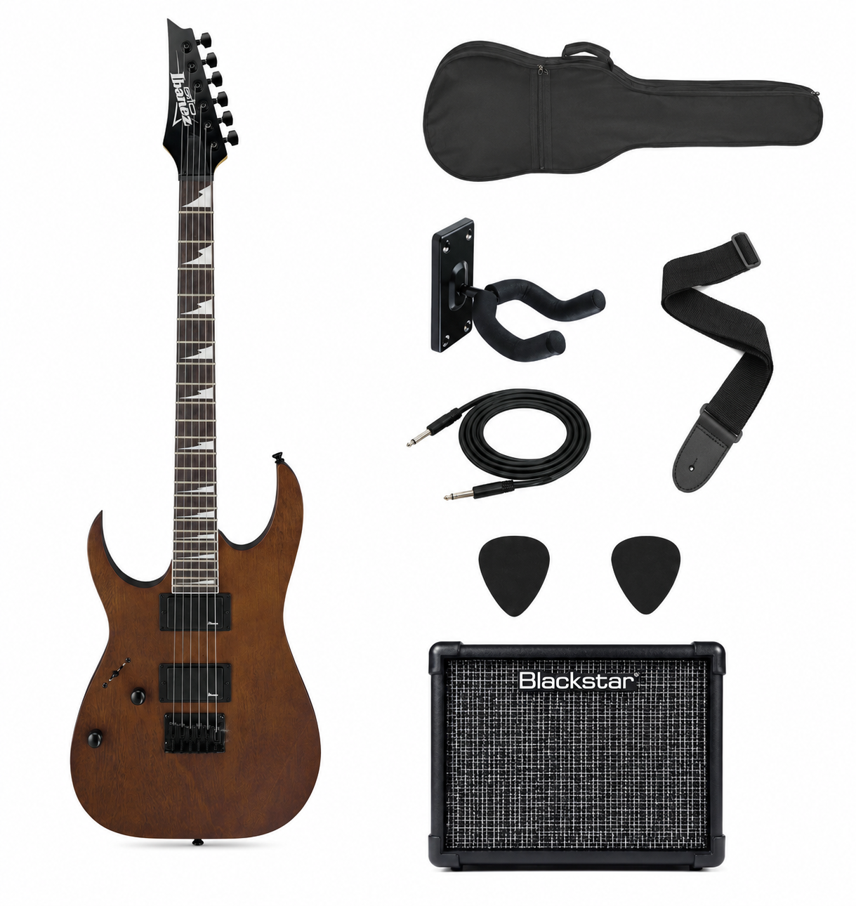 Ibanez GRG121DXL-WNF Solak Elektro Gitar Seti Blackstar ID:Core 10 V4 Amfili