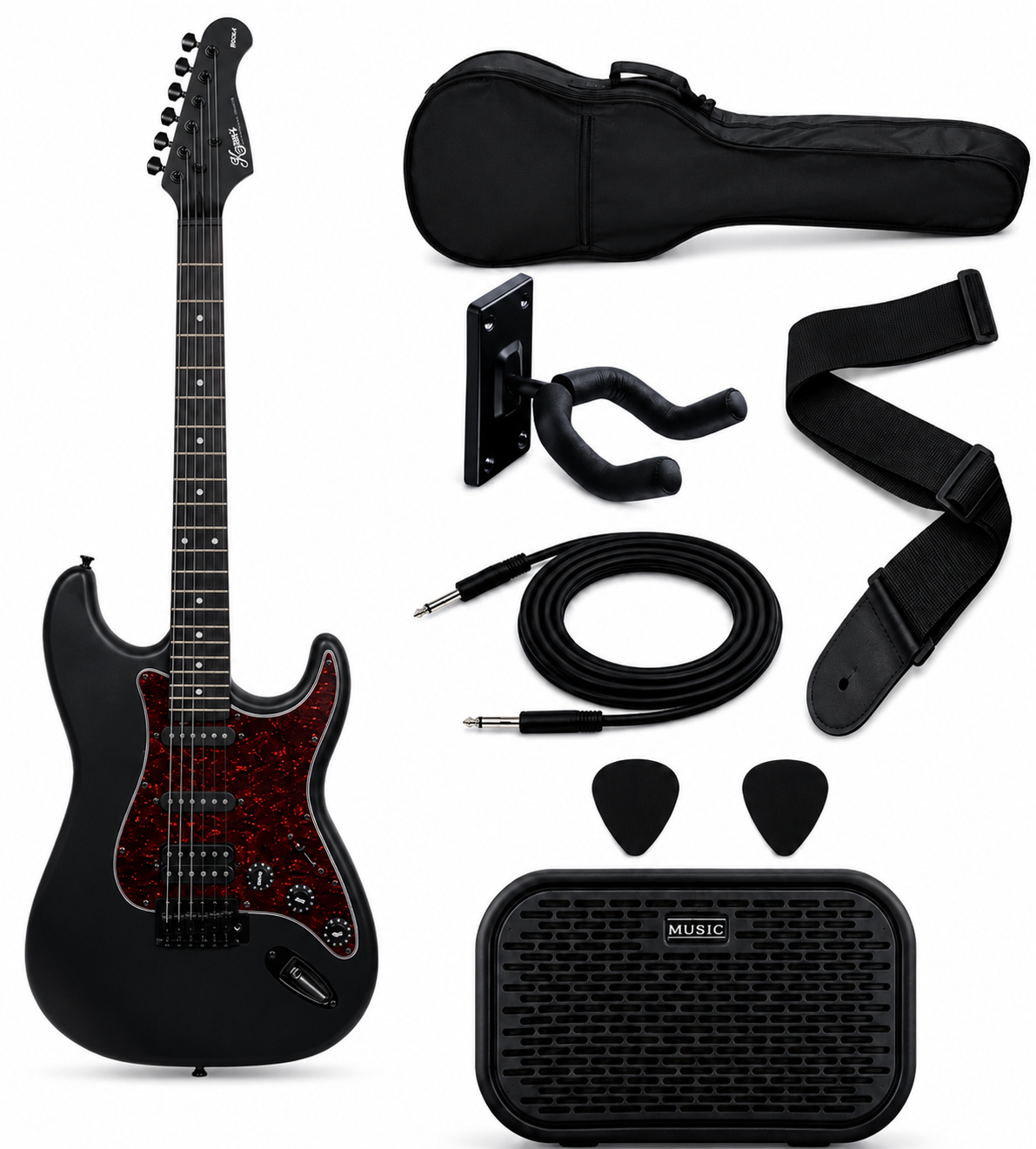 KOZMOS KST-205HSS-SBK Elektro Gitar Kozmos NOVA-MINI-BK Amfi