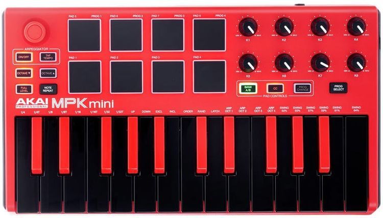 AKAI MPKMINI 3 Kırmızı MIDI Klavye