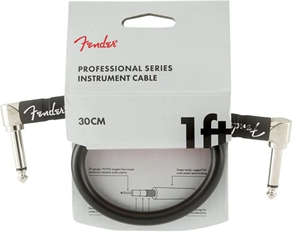 Fender Professional L/L Uç 30 cm Siyah Pedal Ara Kablosu