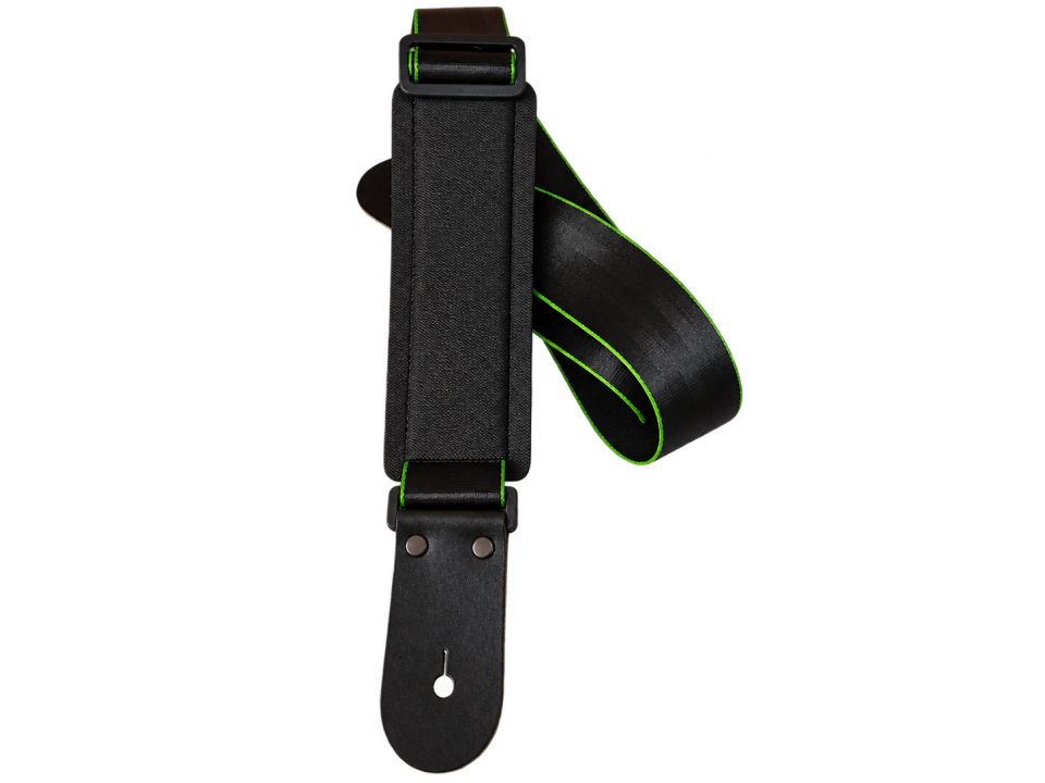 Medusa Green Edge Ayarlanabilir Omuz Korumalı Deri Uçlu Gitar Askısı