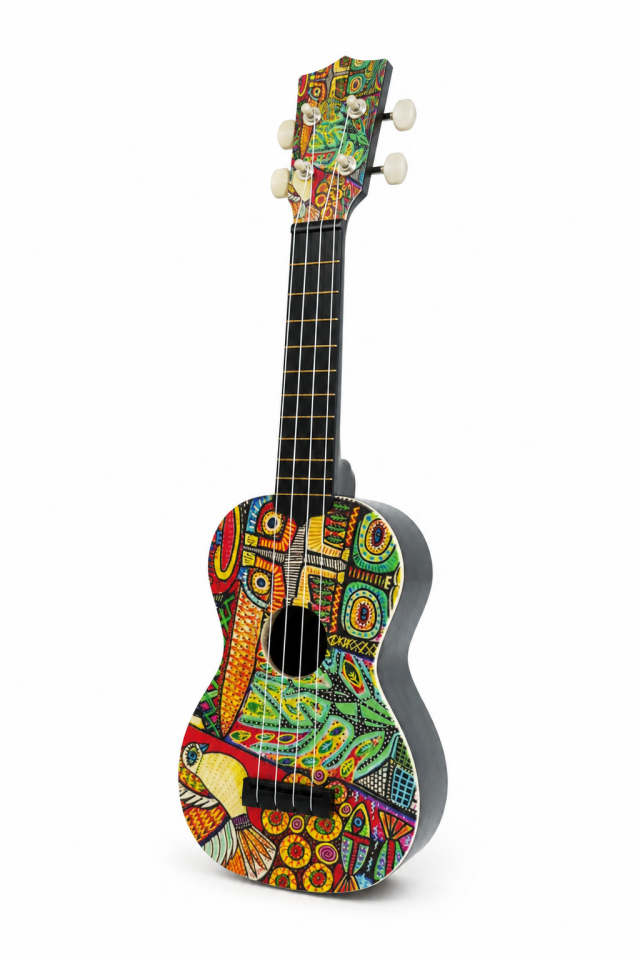 Hawaiian Kuş Desenli Soprano Ukulele